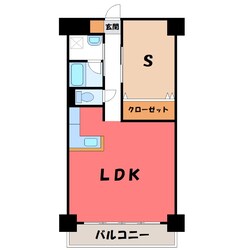 宇都宮駅東口駅 徒歩10分 14階の物件間取画像